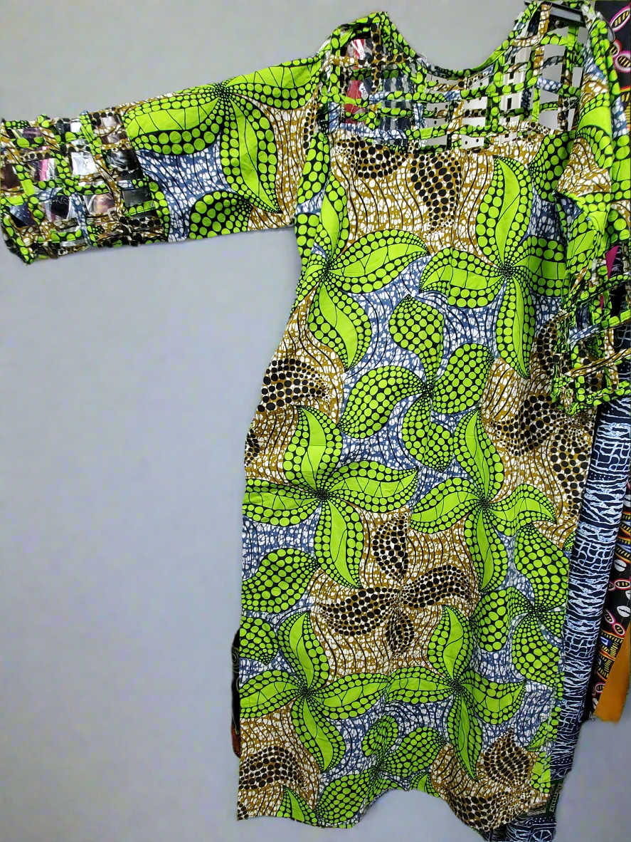 Patterned 3/4 Sleeve Dress