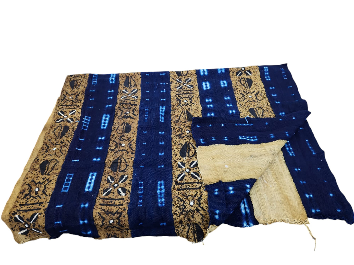Blue and Tan 2 yard Mudcloth