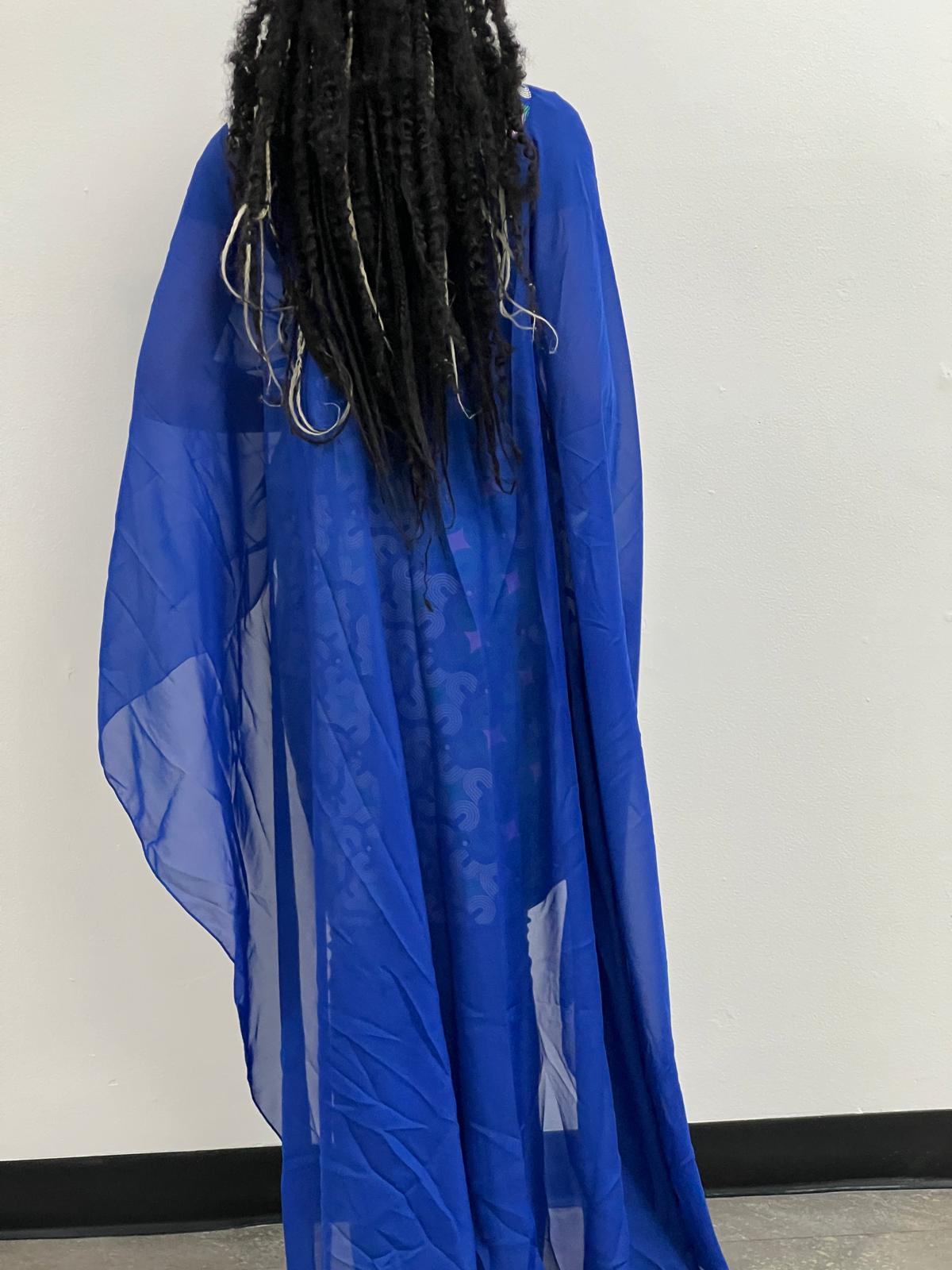 Blue Free Flowing Sleeve Dress