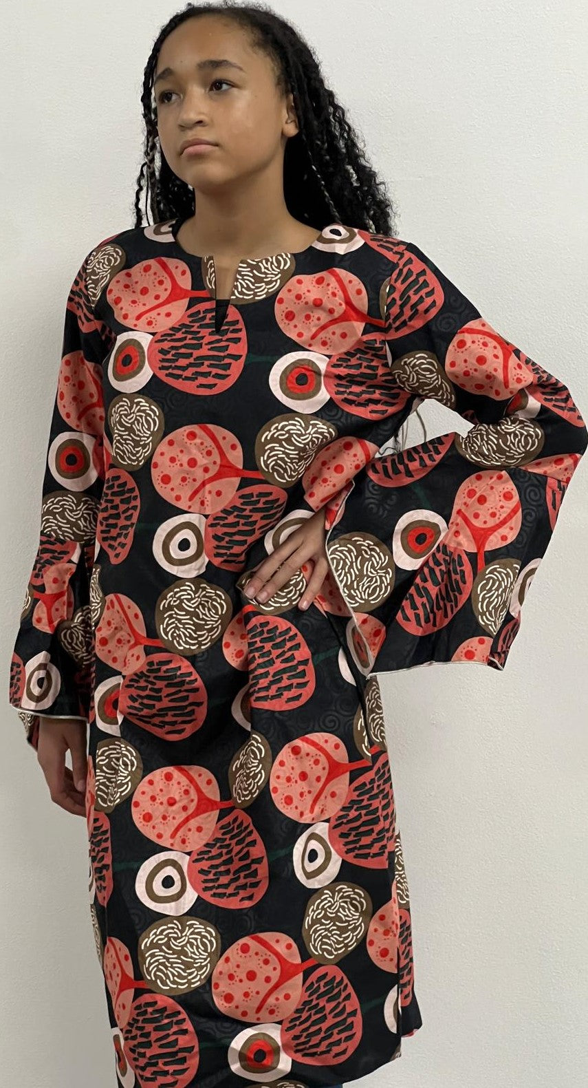 Red, Black Shift Dress