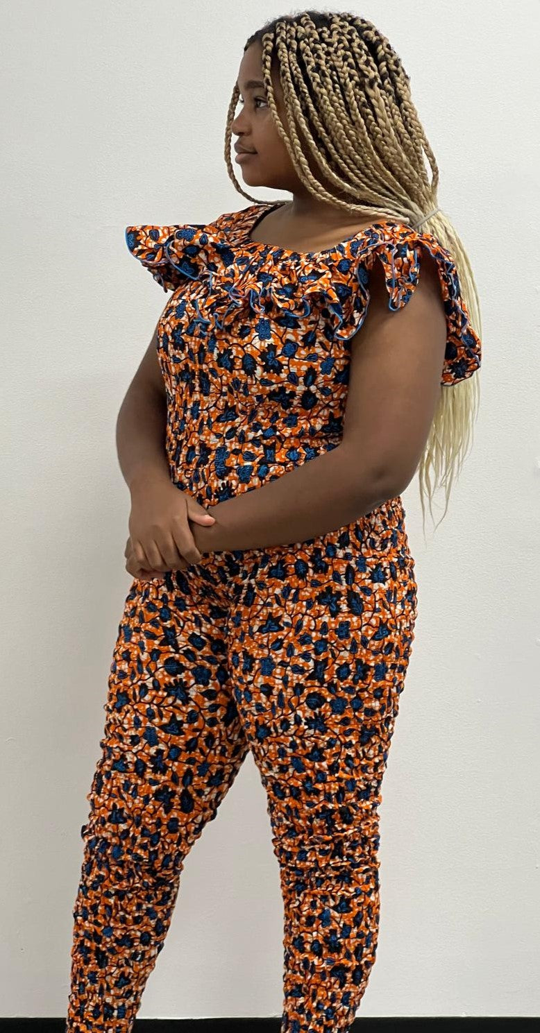 Orange Form-fitting Jumpsuit