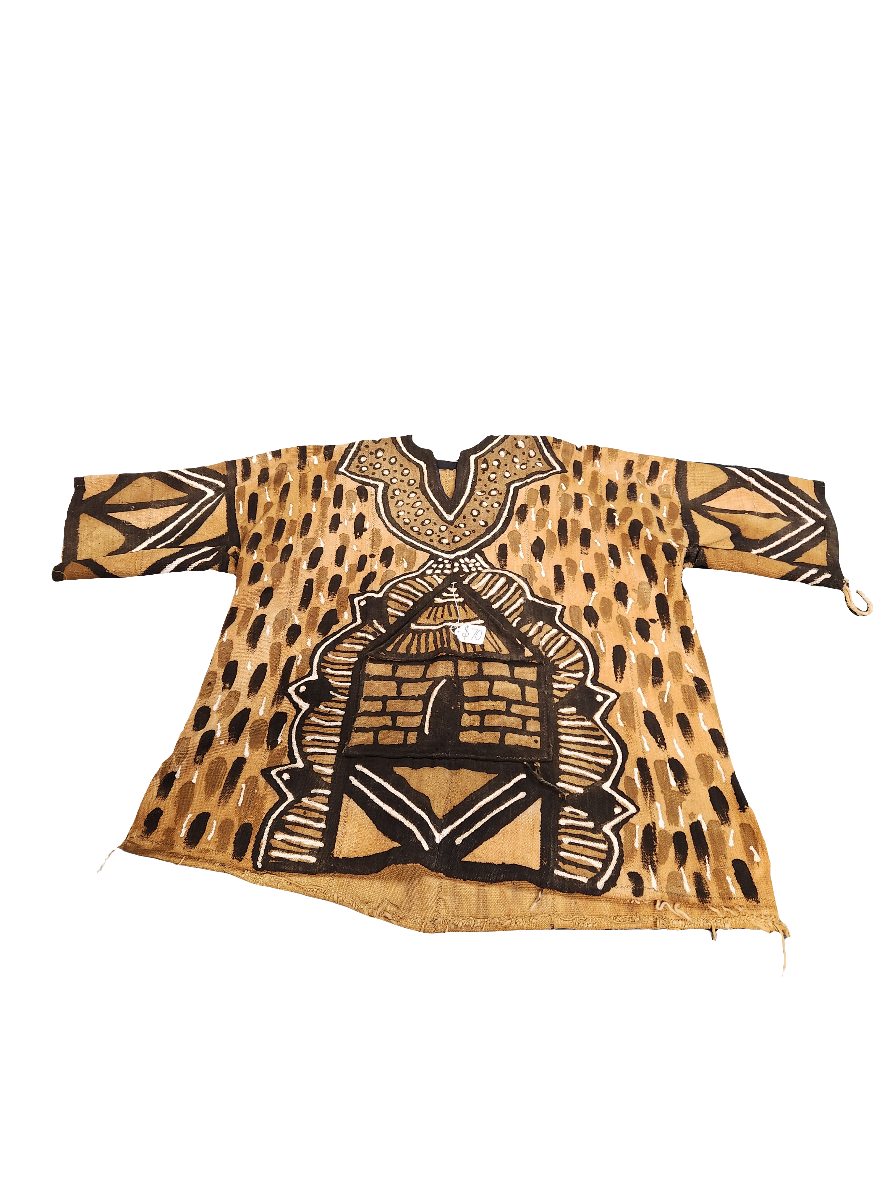 Brown, Multicolor Patterned Mud Cloth Shirt