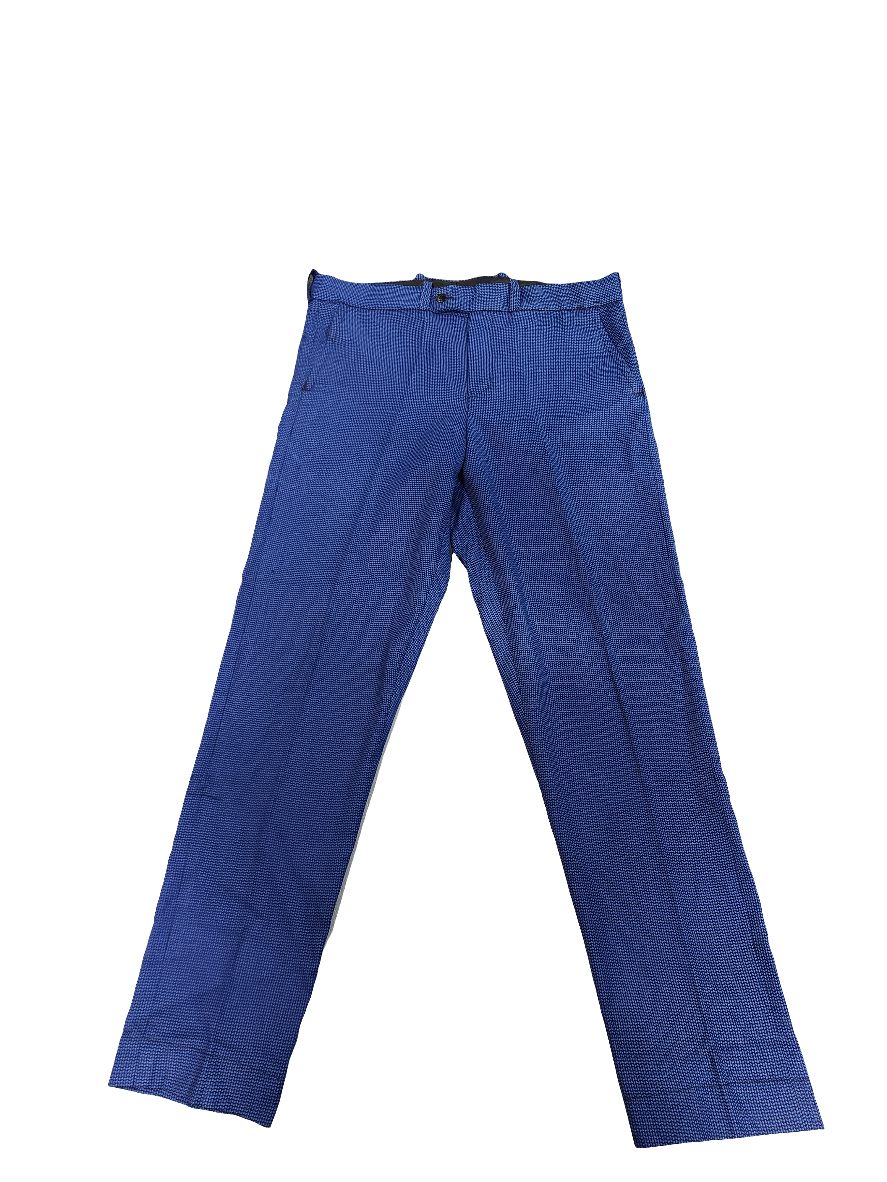 Blue African Men's Set: Long Sleeve Top and Matching Pants