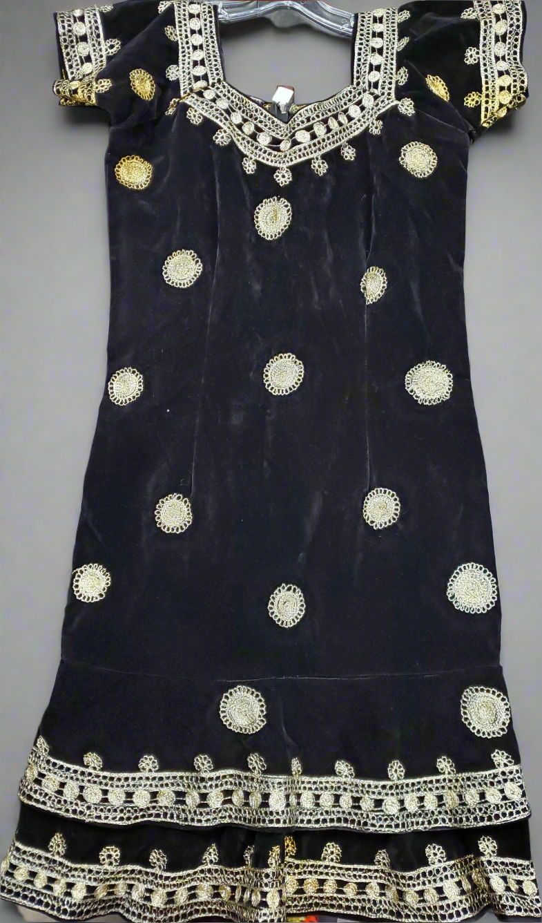 Short Sleeve Velvet Dress