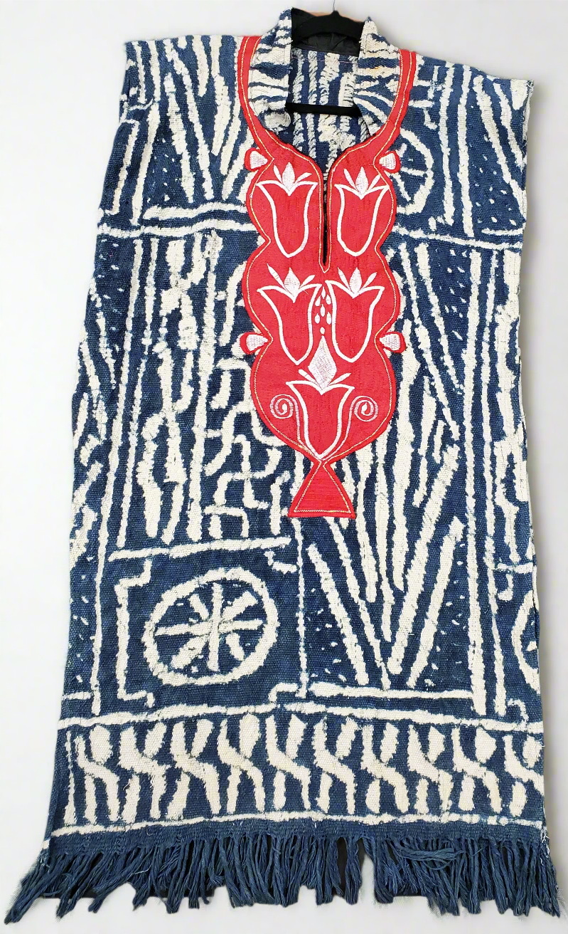 Sleeveless Plunging Mud Cloth Dress